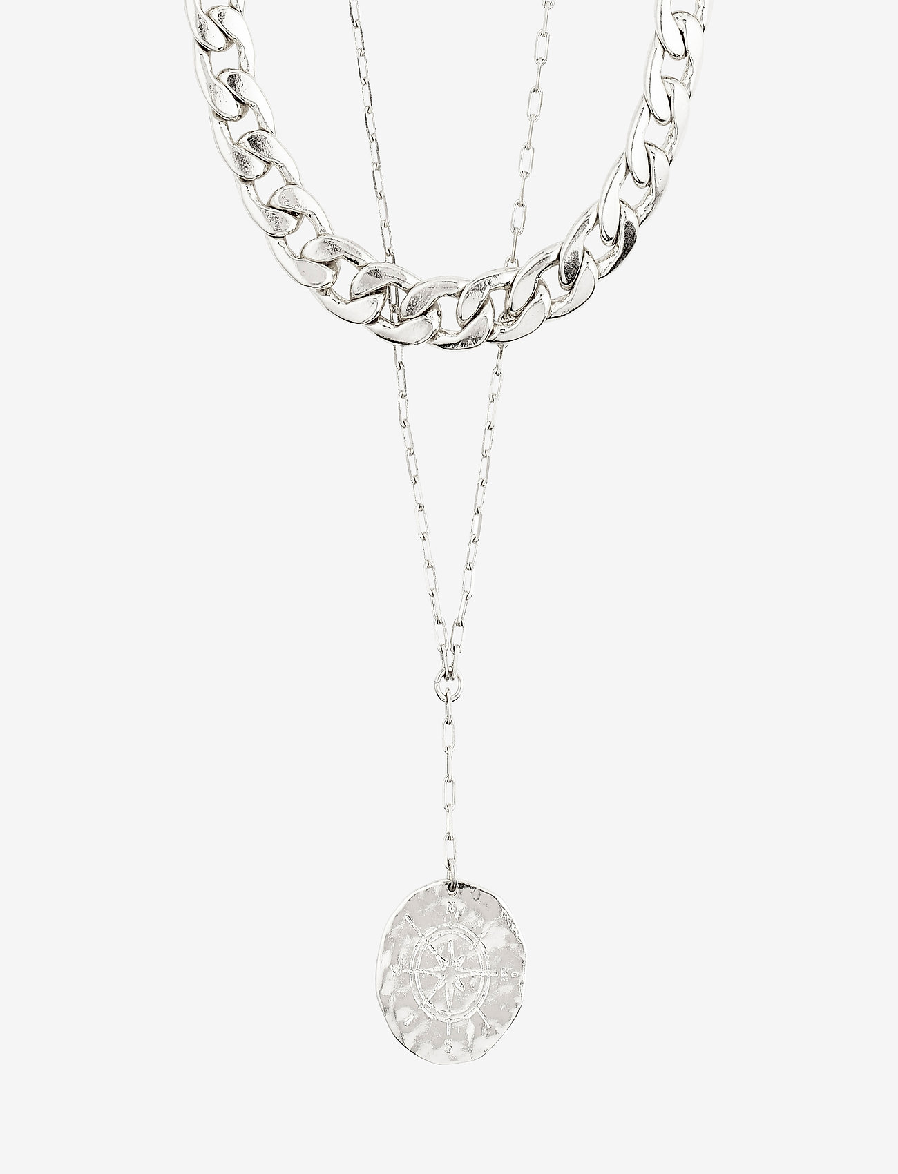 Pilgrim - Necklace Compass Silver Plated - silver plated - 0