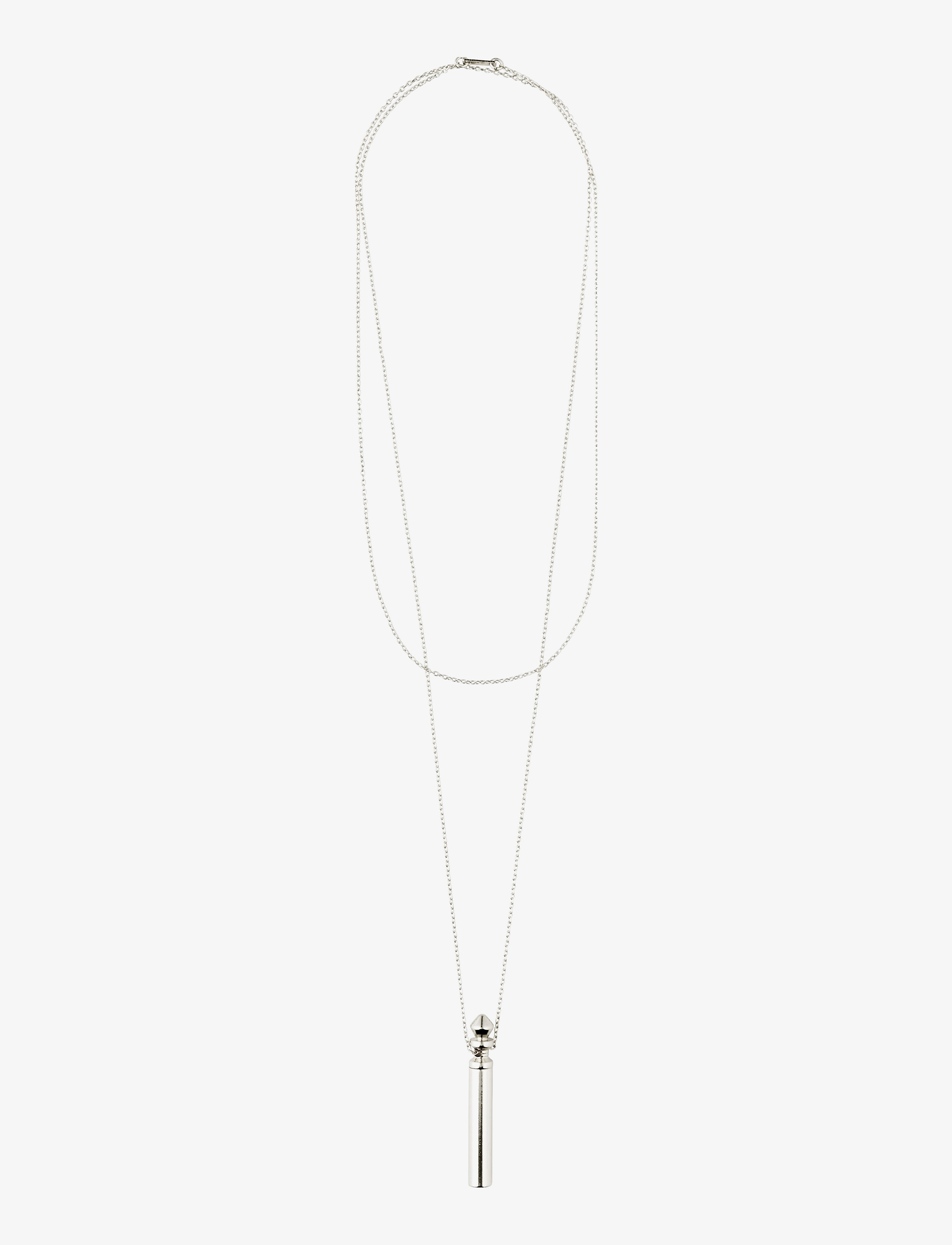 Pilgrim - RECONNECT tube pendant necklace - silver plated - 3