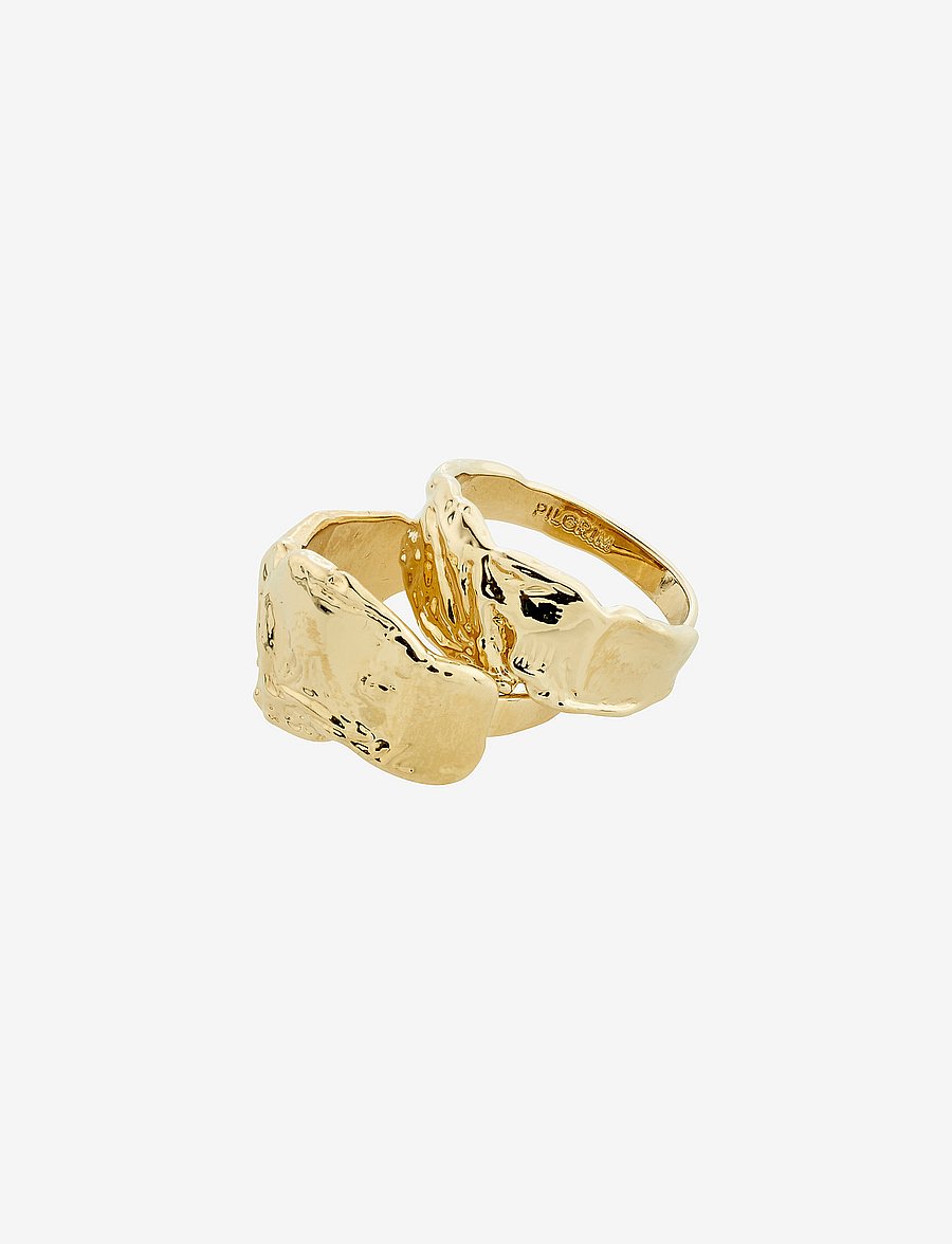 Pilgrim - OPTIMISM organic shaped rings set - gold plated - 0