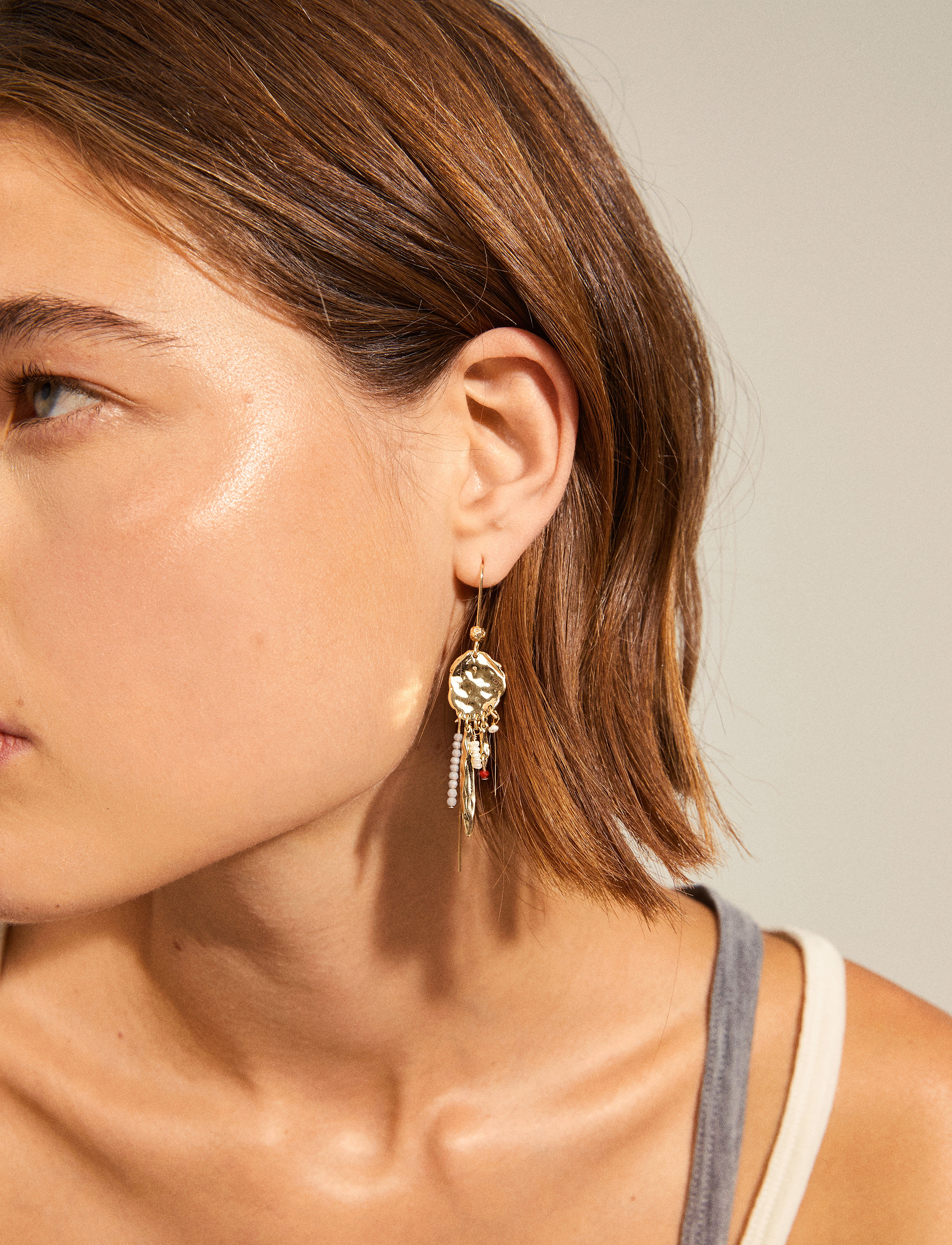 Pilgrim - OPTIMISM asymmetric earrings - gold plated - 0