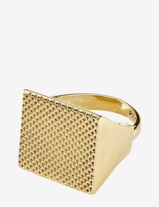 PULSE recycled signet ring gold-plated, Pilgrim