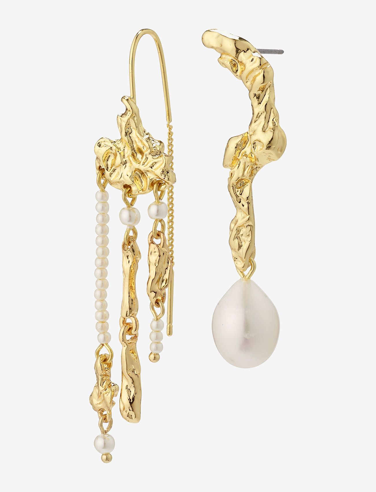 Pilgrim - MOON recycled earrings - pearl earrings - gold plated - 0