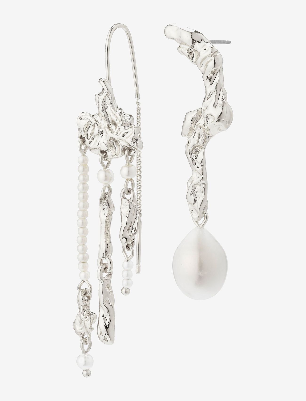 Pilgrim - MOON recycled earrings - pērļu auskari - silver plated - 0