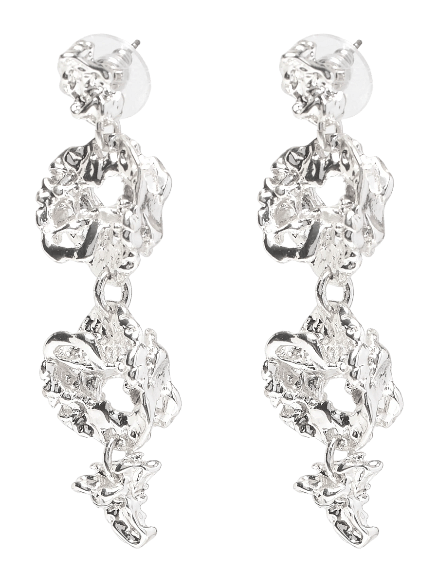 Pilgrim - ACT earrings silver-plated - išraiškingi auskarai - silver plated - 0