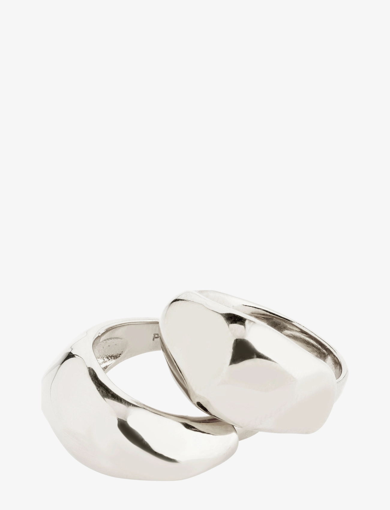 Pilgrim - DUNE recycled rings, 2 in a set - silver plated - 1