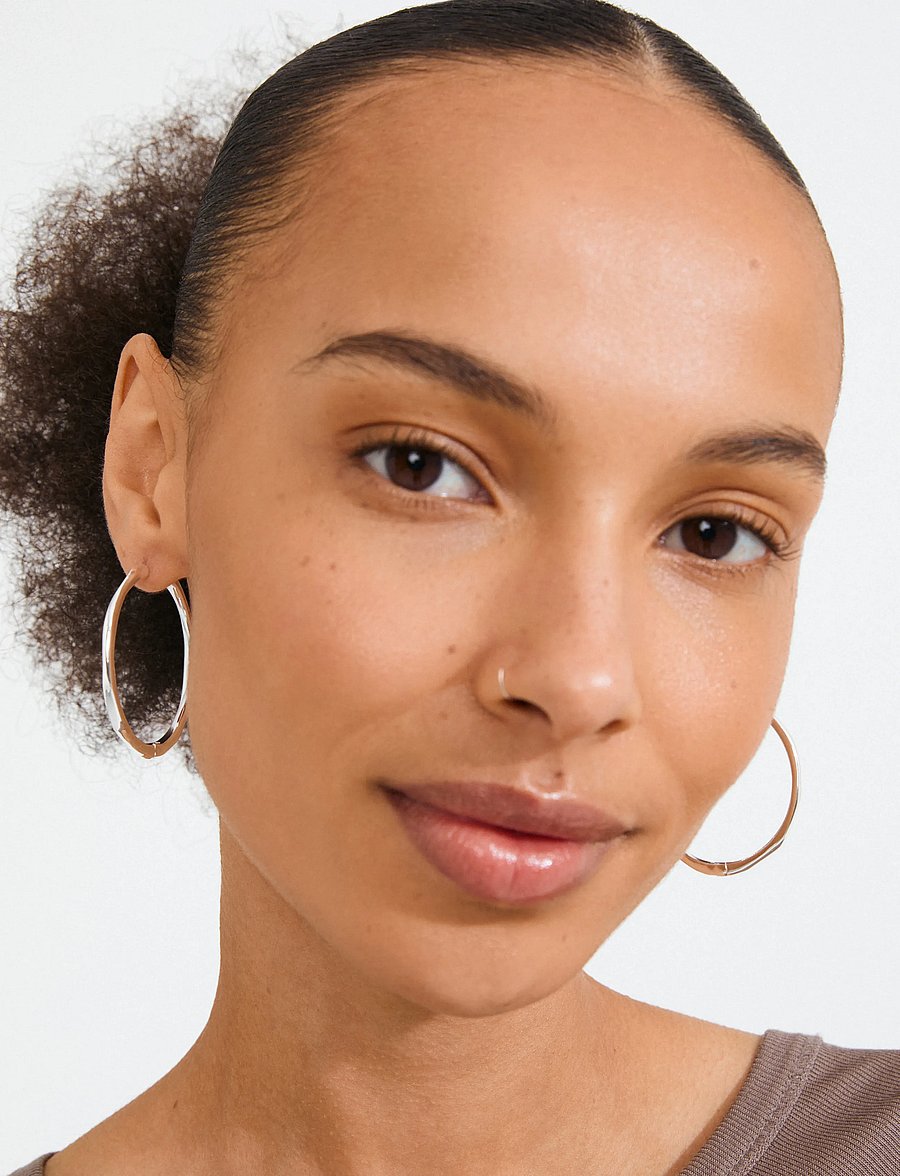 Pilgrim - PRESENCE hoop earrings silver-plated - kreolen - silver plated - 0