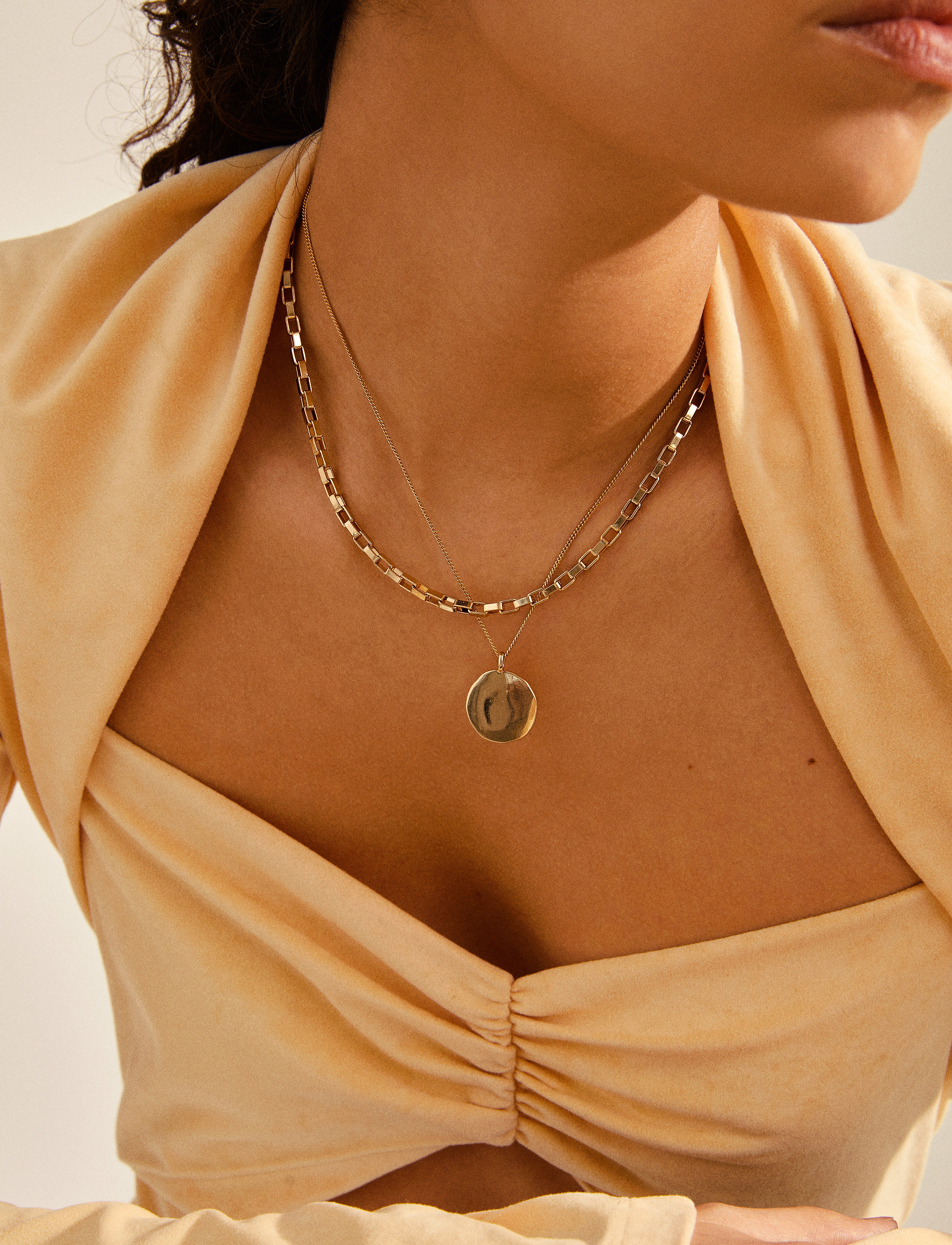 Pilgrim - CLARITY cable chain and coin chain - gold plated - 2
