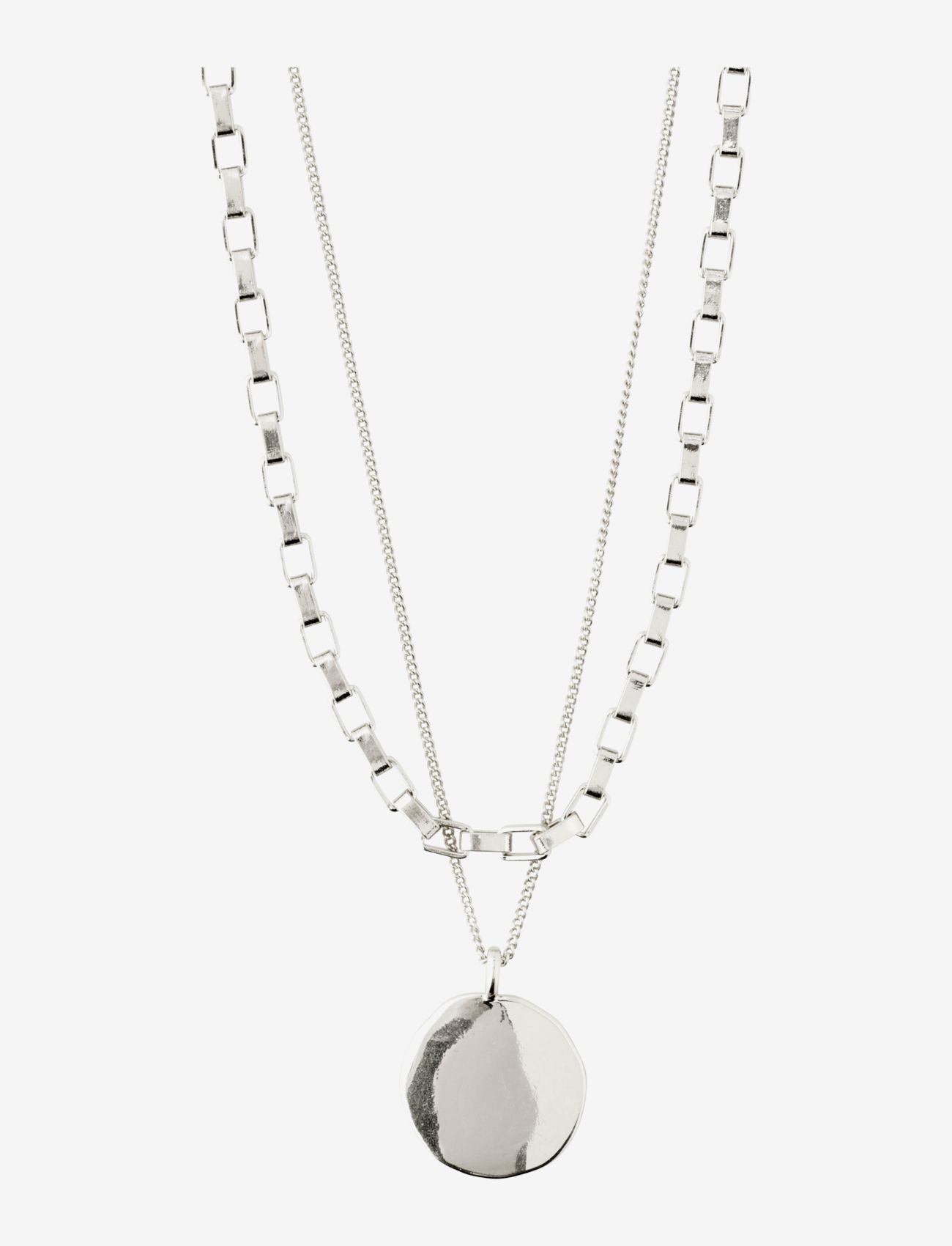 Pilgrim - CLARITY cable chain and coin chain - silver plated - 1
