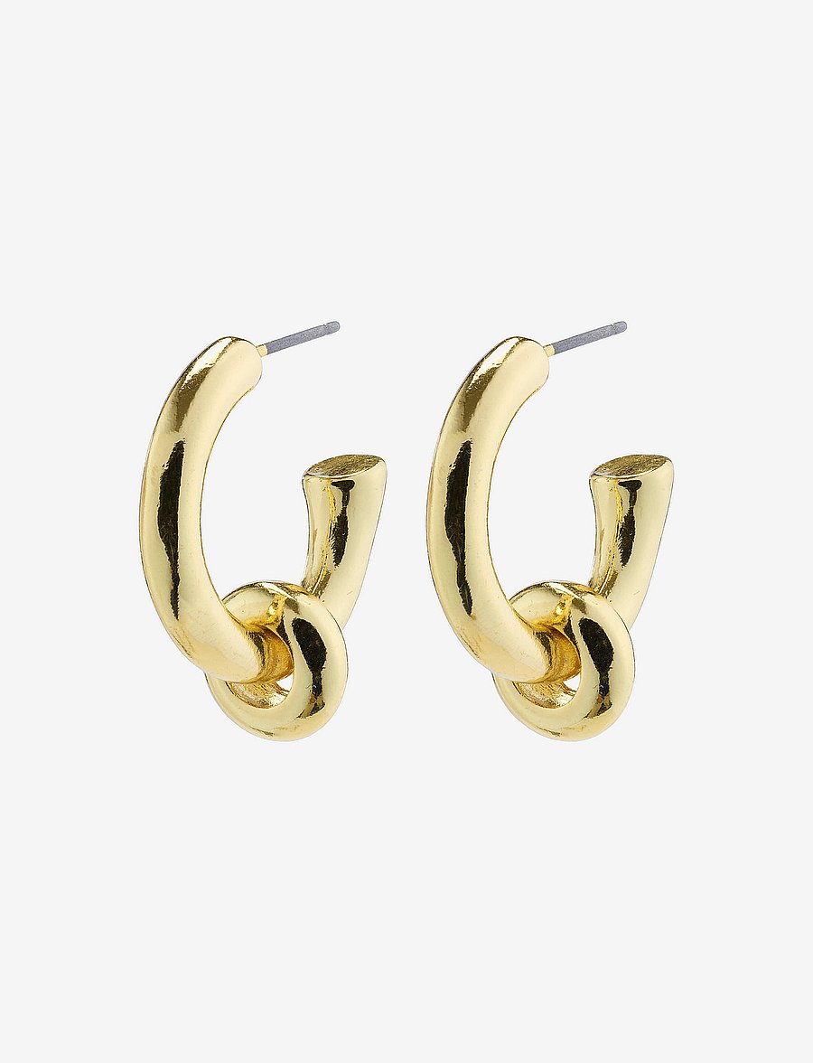 Pilgrim - HOPEFUL chunky huggie hoop earrings - gold plated - 0