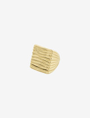 Pilgrim - HOPEFUL wavy signet ring gold-plated - party wear at outlet prices - gold plated - 0