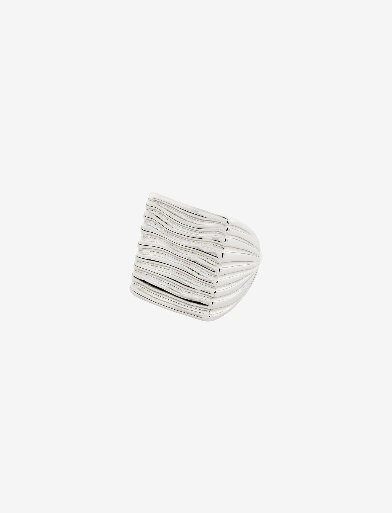 Pilgrim - HOPEFUL wavy signet ring - silver plated - 0
