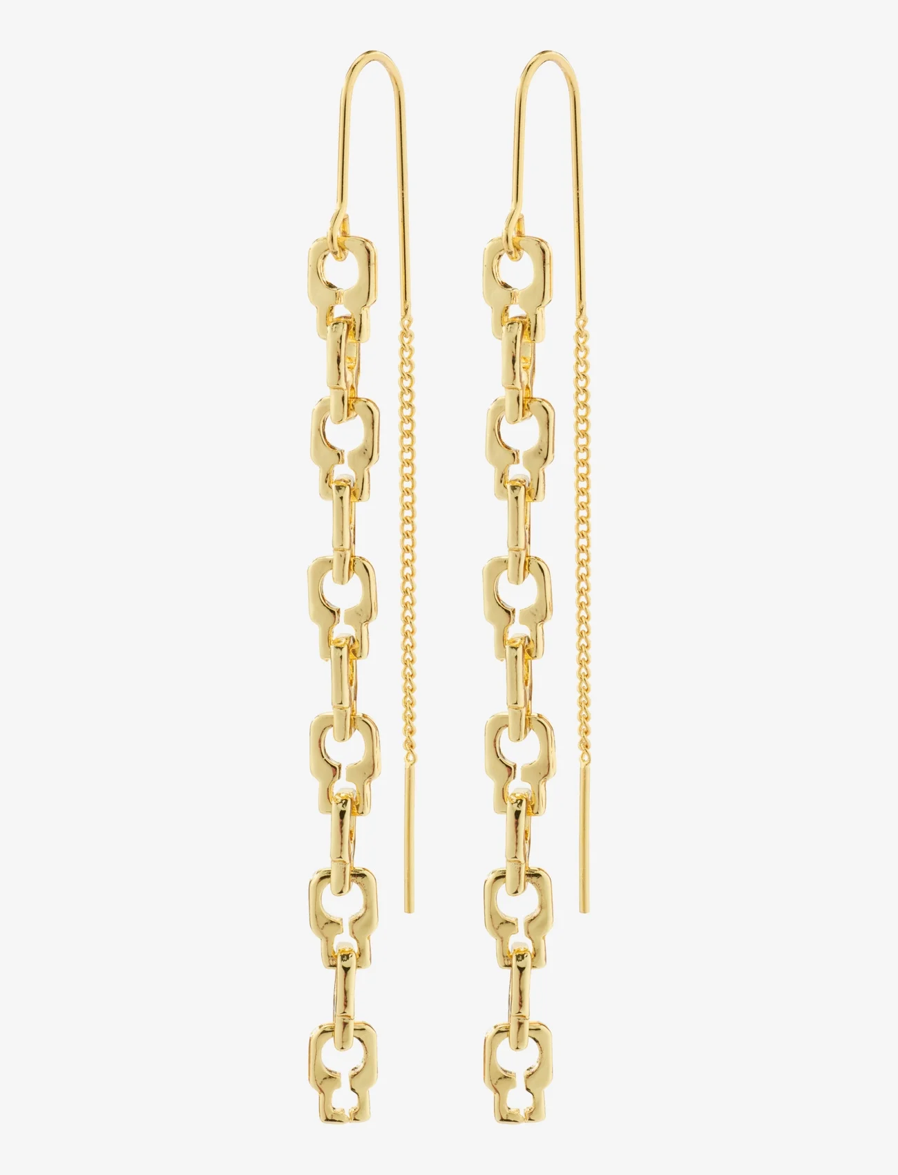 Pilgrim - LIVE recycled chain earrings - hängande örhängen - gold plated - 0