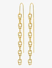 Pilgrim - LIVE recycled chain earrings - pendant earrings - gold plated - 0