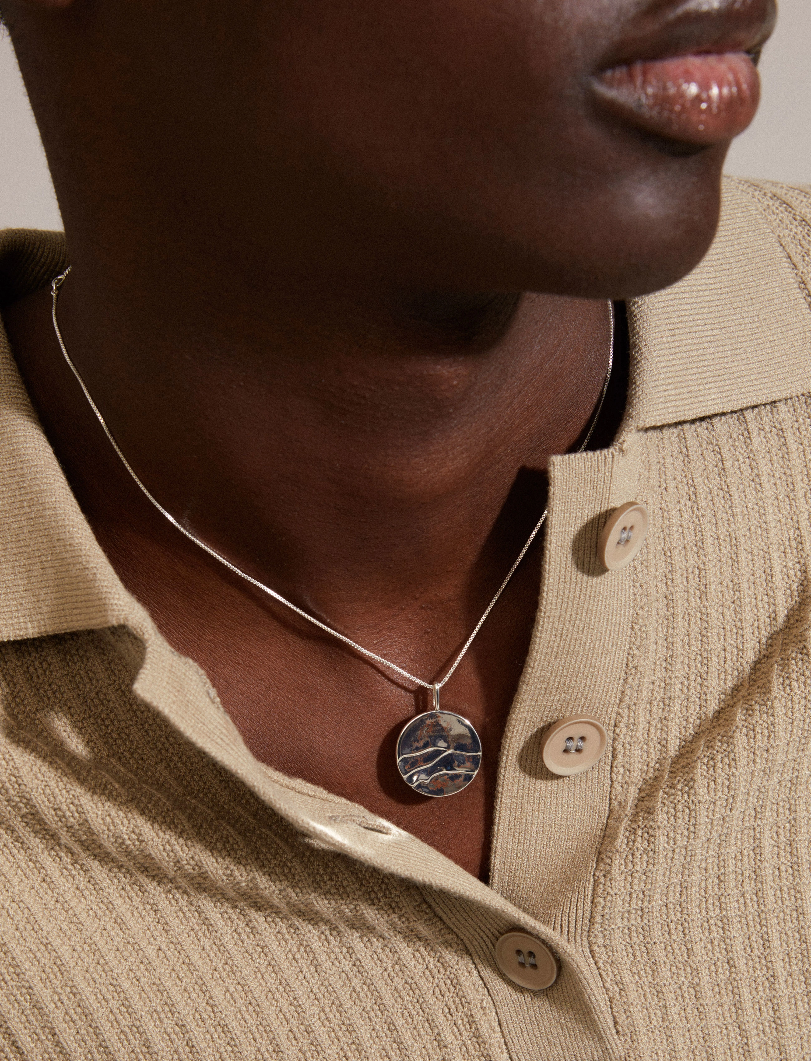 Pilgrim - HEAT recycled coin necklace - silver plated - 2