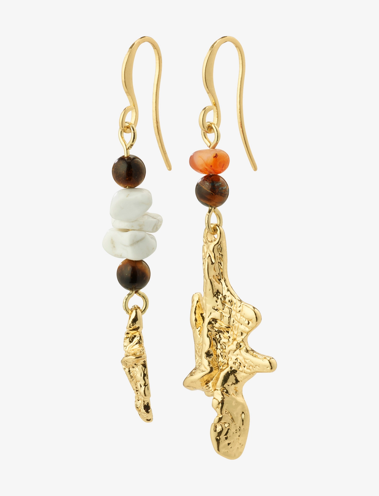 Pilgrim - FLOW asymmetric earrings - gold plated - 0