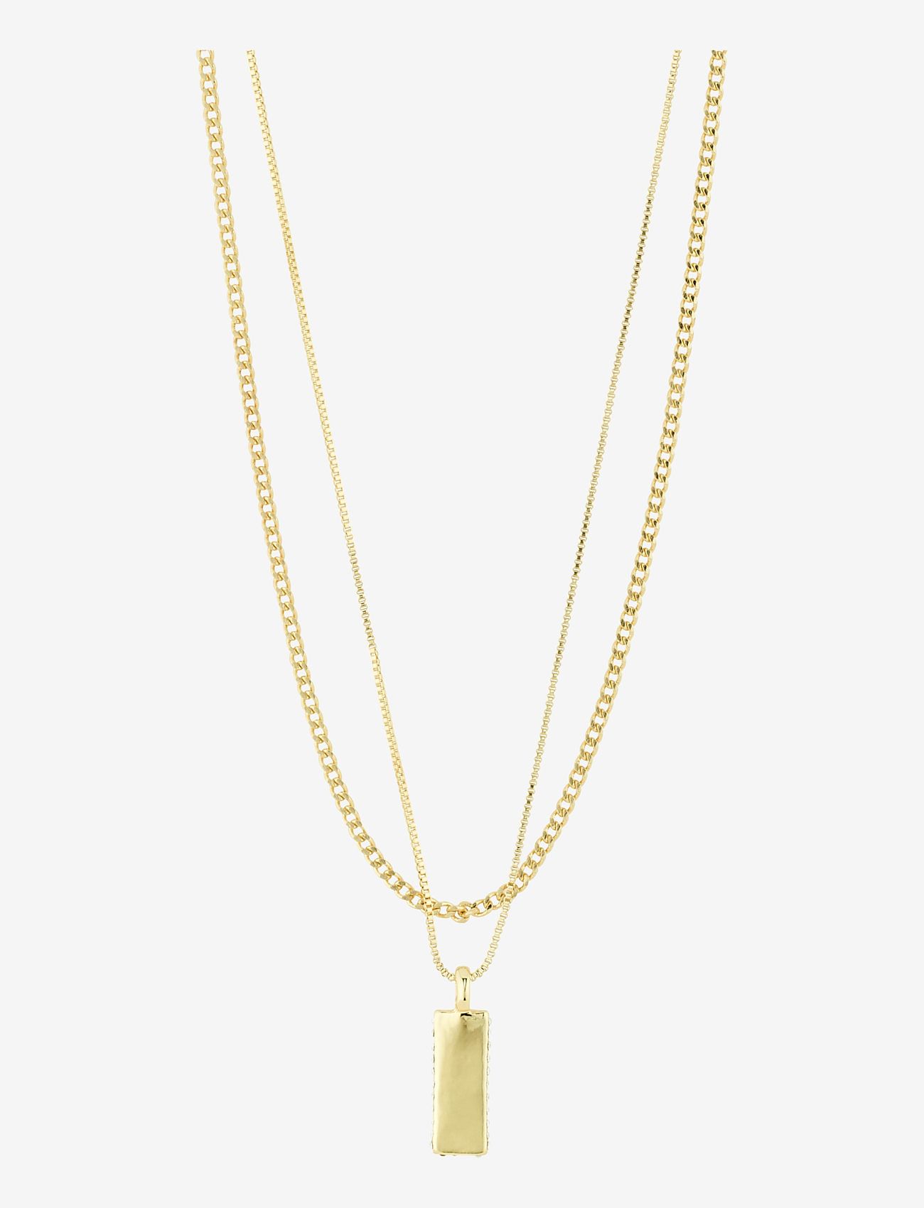 Pilgrim - STAR recycled necklace, 2-in-1 set - kaklarotas ar kulonu - gold plated - 0