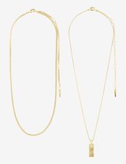 Pilgrim - STAR recycled necklace, 2-in-1 set - naszyjniki z wisiorkami - gold plated - 4