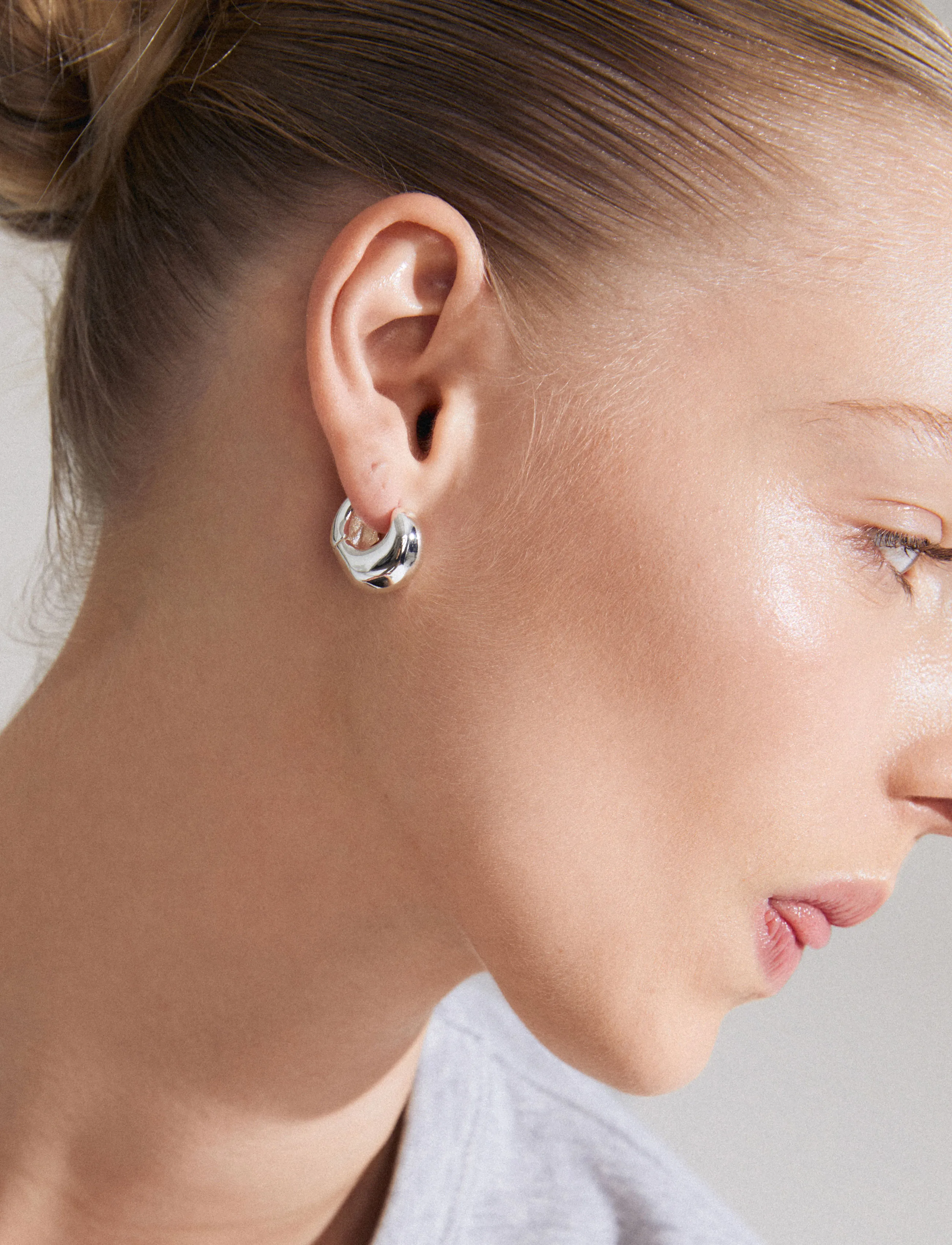 PILGRIM Light Chunky Earrings Silver-Plated örhängen dam – bild 3