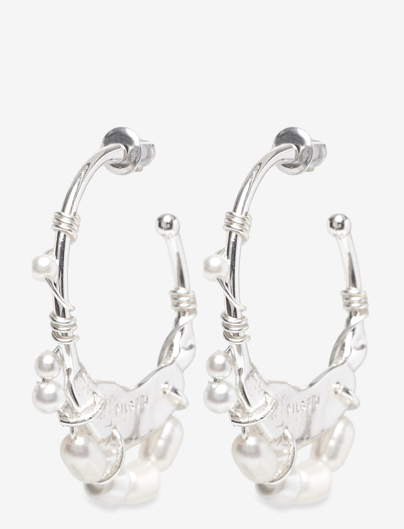 Pilgrim - FOCUS hoop earrings silver-plated - perleøreringe - silver plated - 0