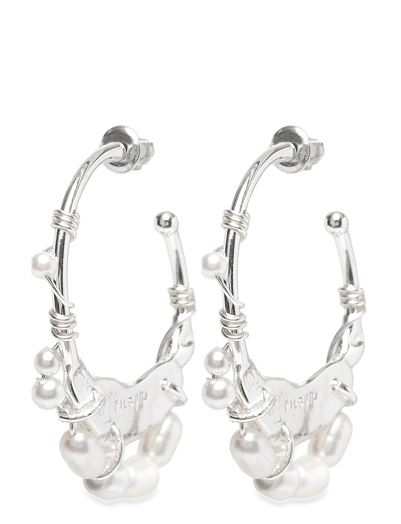 Pilgrim - FOCUS hoop earrings silver-plated - perlenohrringe - silver plated - 0