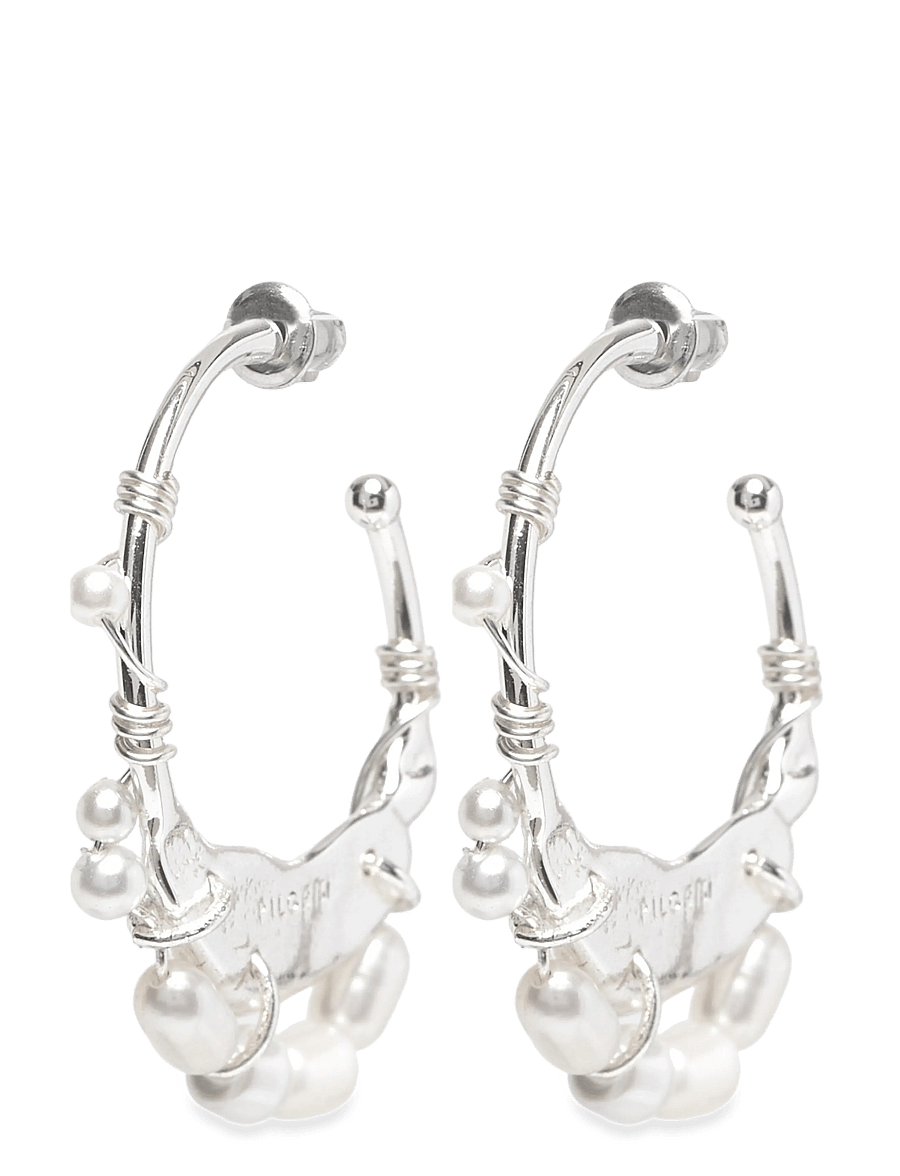Pilgrim - FOCUS hoop earrings silver-plated - perlenohrringe - silver plated - 0