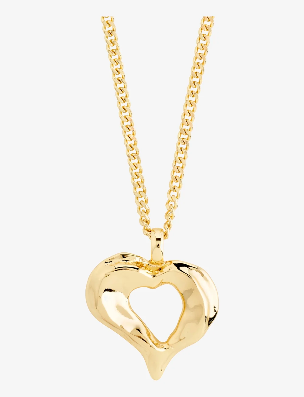 Pilgrim - TIDE recycled heart necklace - pendant necklaces - gold plated - 1