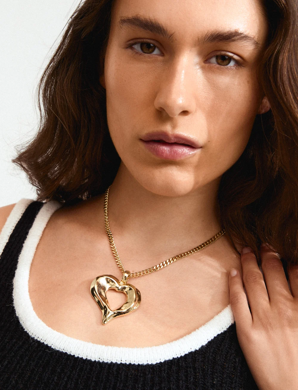 Pilgrim - TIDE recycled heart necklace - pendant necklaces - gold plated - 0