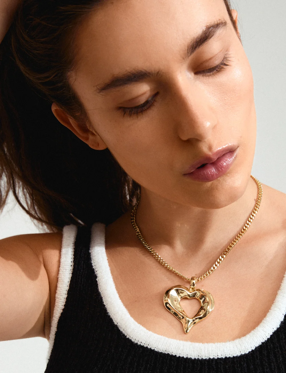 Pilgrim - TIDE recycled heart necklace - pendant necklaces - gold plated - 3