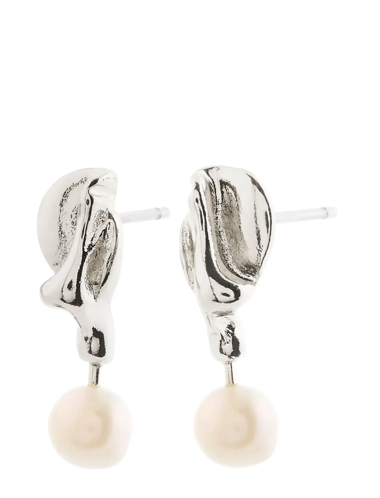 Pilgrim STARLIGHT pearl earrings silver-plated - Accessoires - SILVER PLATED / silver
