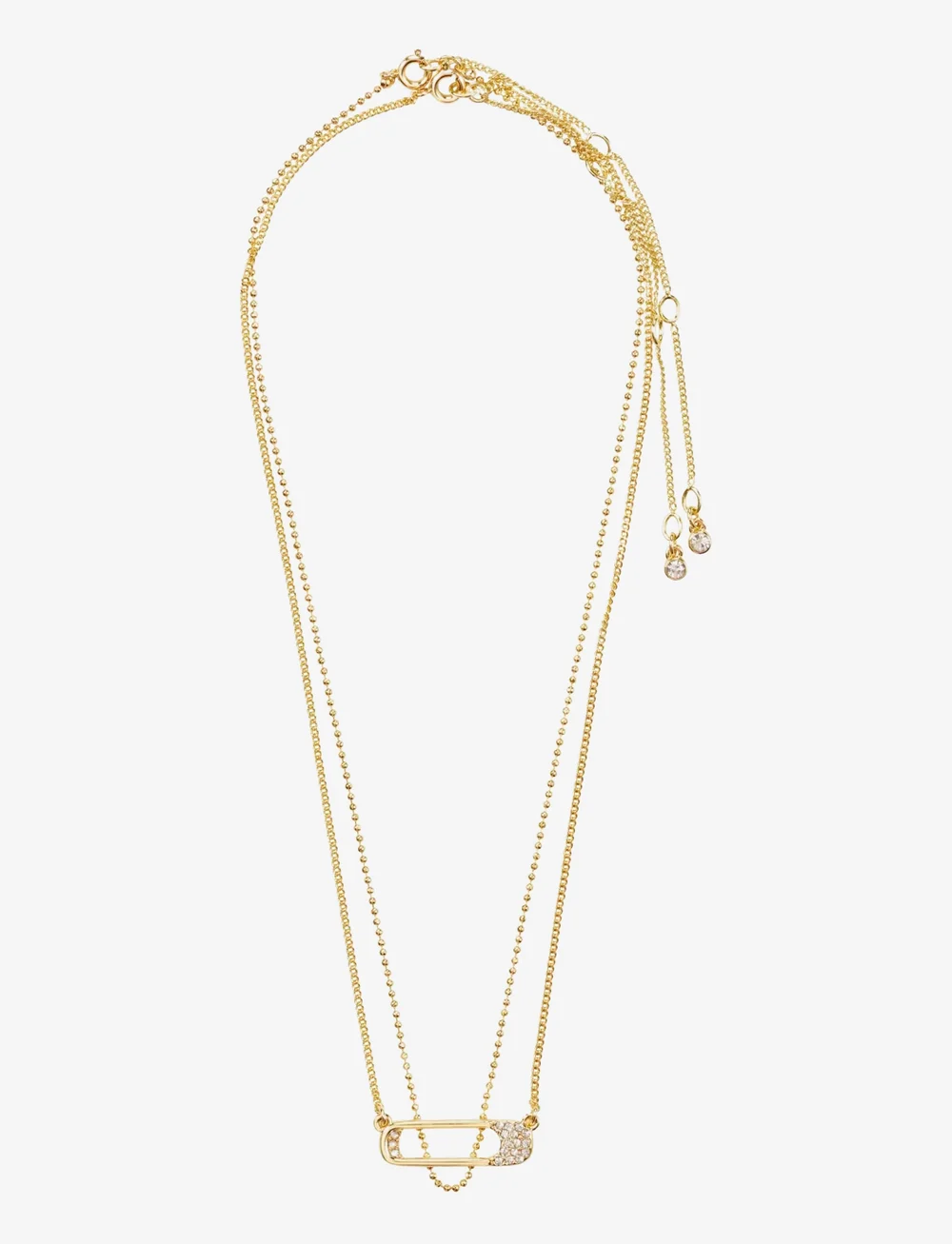 Pilgrim - INSTANT necklace, 2-in-1 set, gold-plated - naszyjniki łańcuszkowe - gold plated - 2