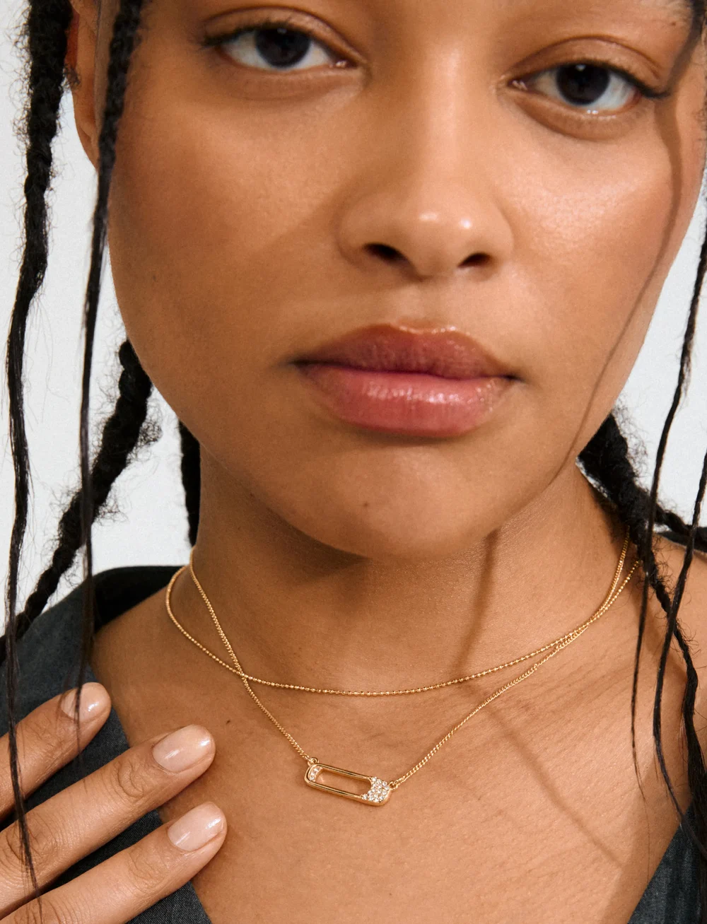 Pilgrim - INSTANT necklace, 2-in-1 set, gold-plated - naszyjniki łańcuszkowe - gold plated - 4