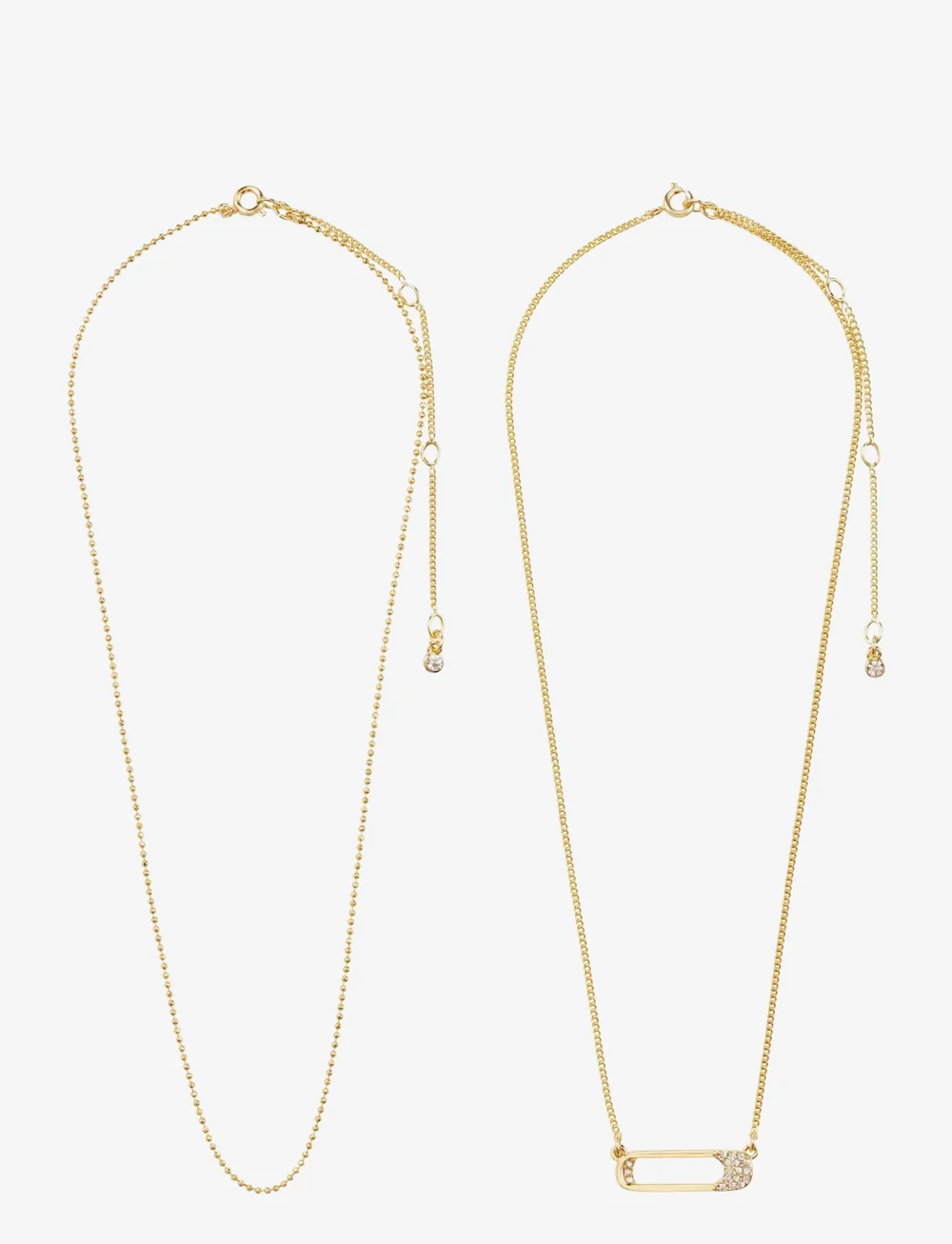 Pilgrim - INSTANT necklace, 2-in-1 set, gold-plated - naszyjniki łańcuszkowe - gold plated - 3