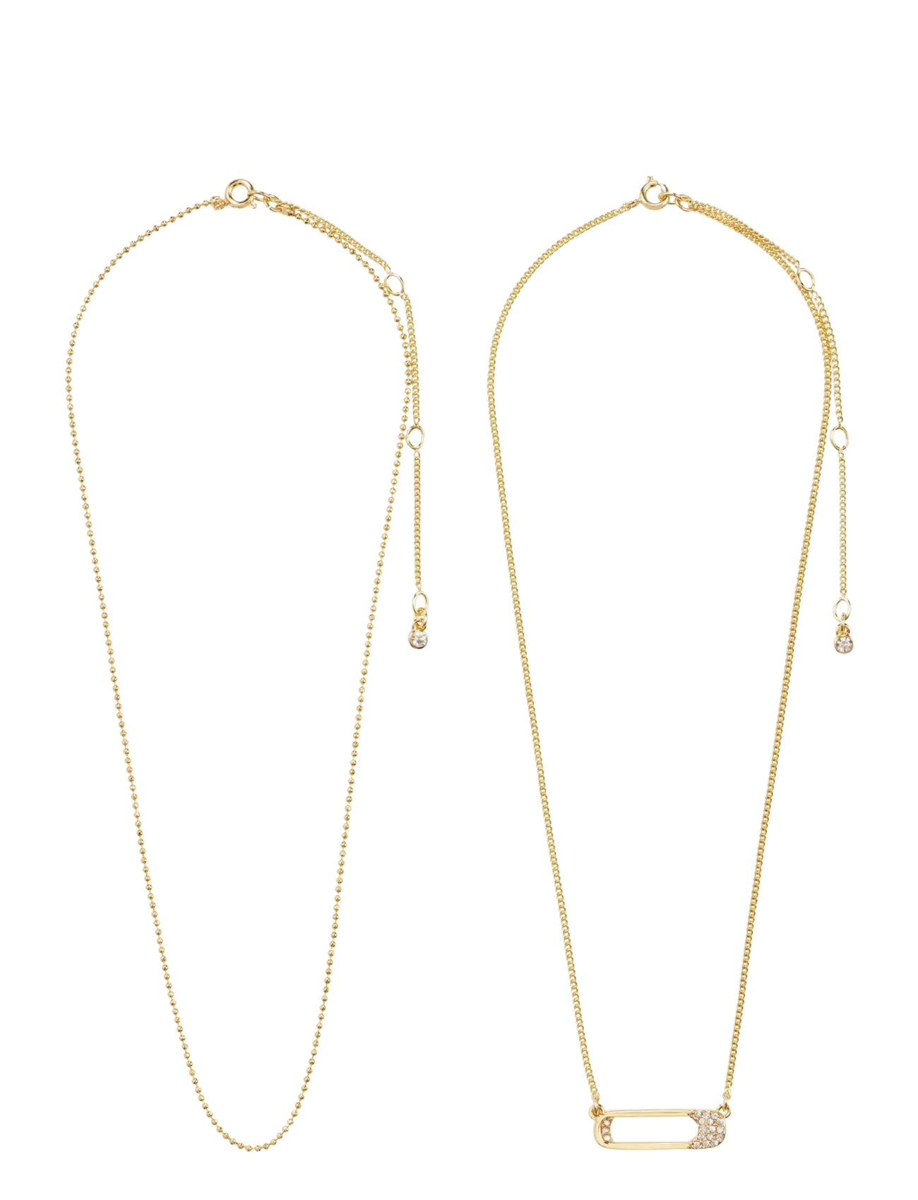 Pilgrim - INSTANT necklace, 2-in-1 set, gold-plated - chain necklaces - gold plated - 3