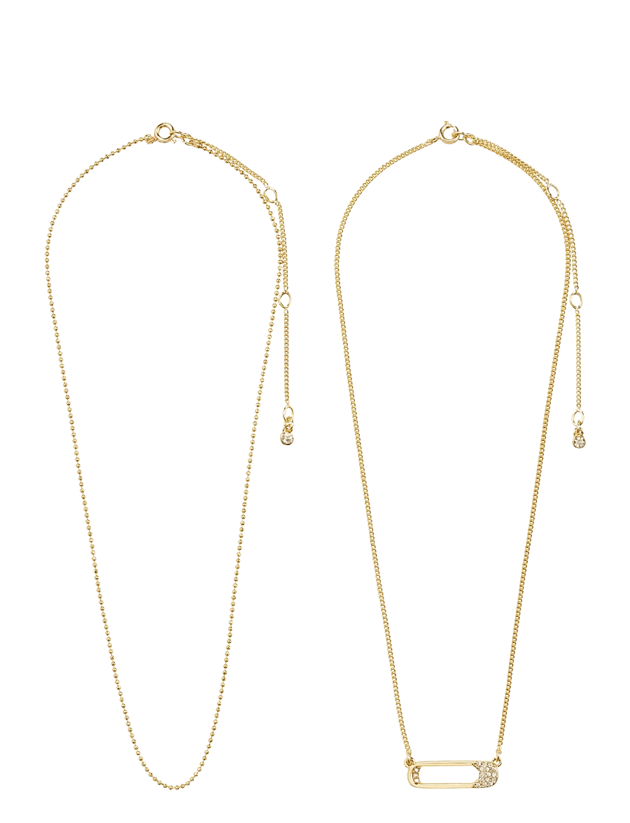 Pilgrim - INSTANT necklace, 2-in-1 set, gold-plated - chain necklaces - gold plated - 3
