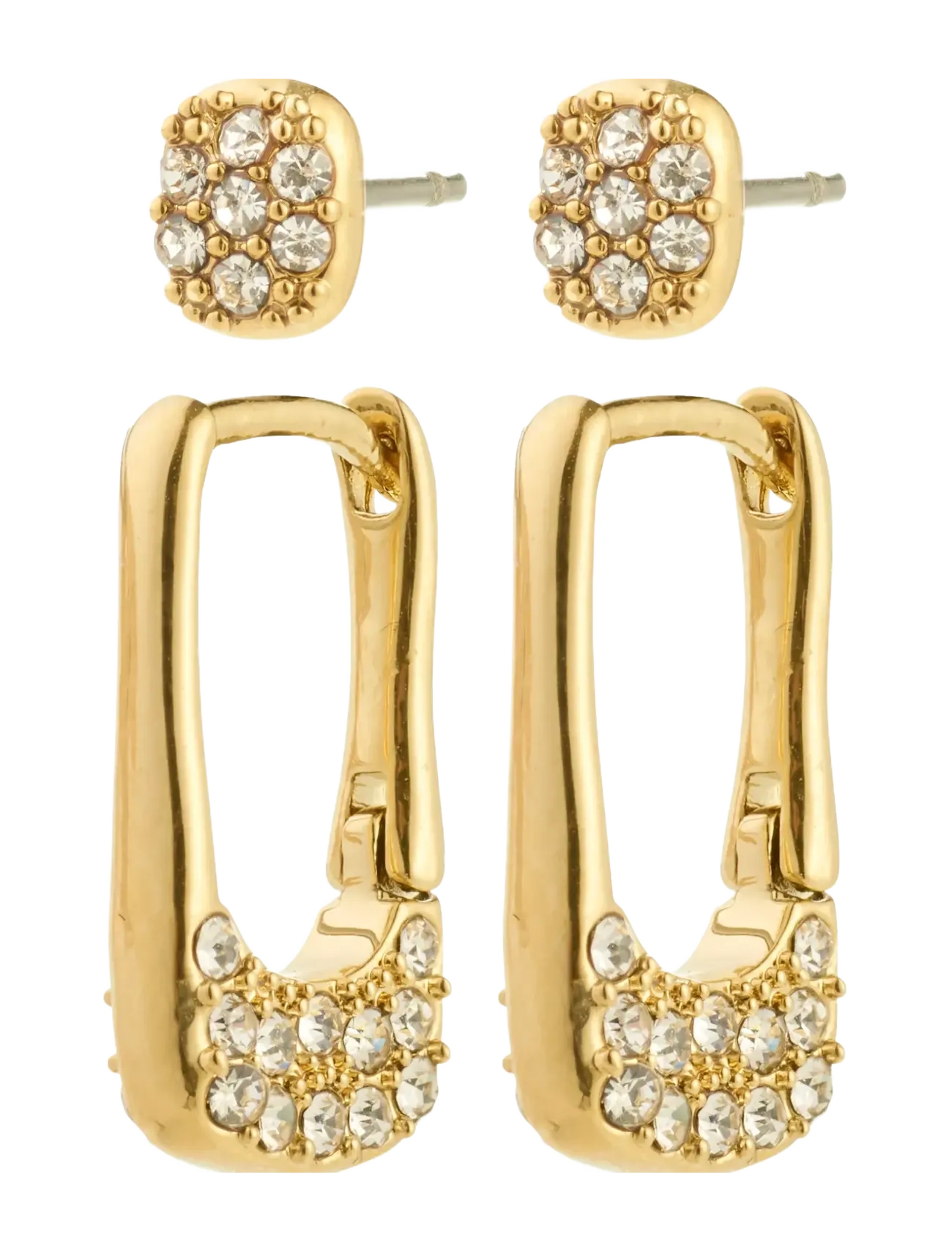 PILGRIM Instant Ohrringe 2-In-1 Set, Gold-Plated Gold - One Size - Damen