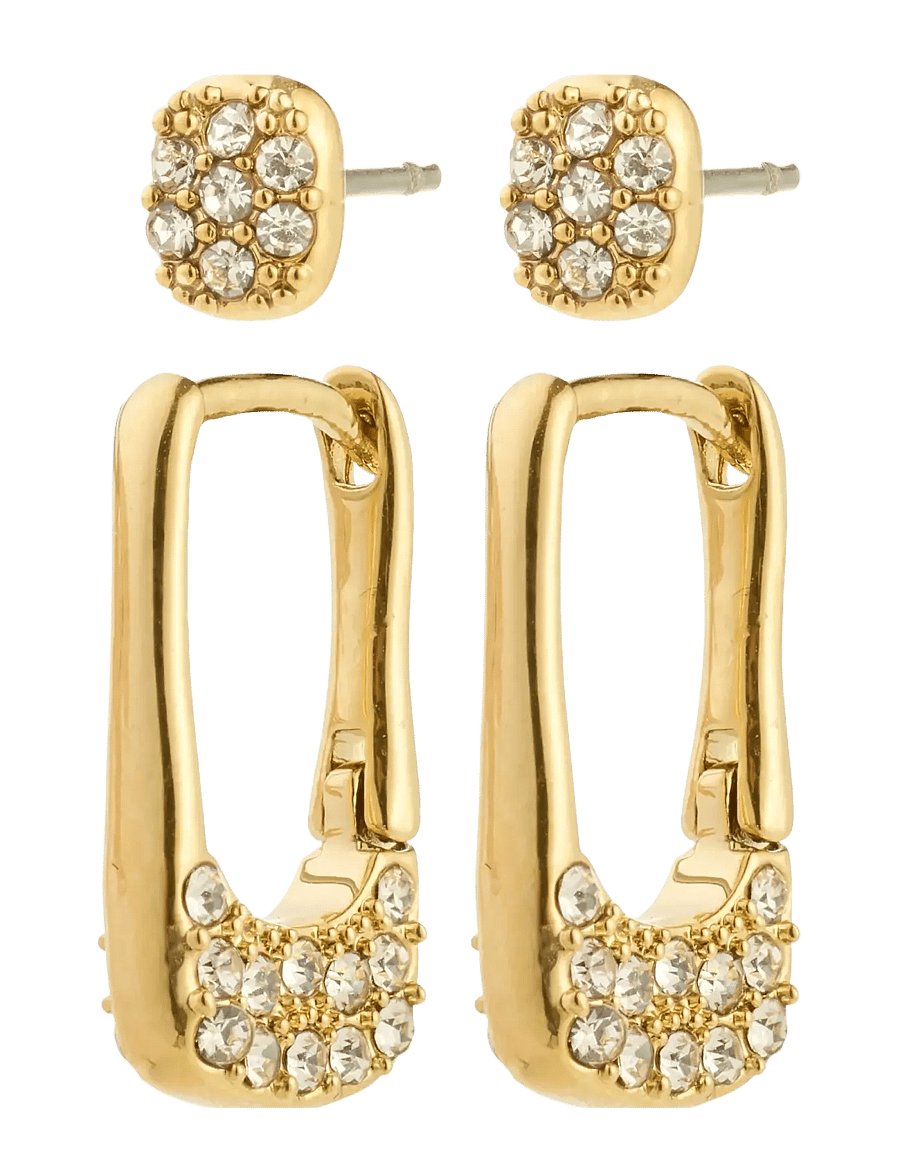 Pilgrim - INSTANT earrings 2-in-1 set, gold-plated - ohrstecker - gold plated - 1