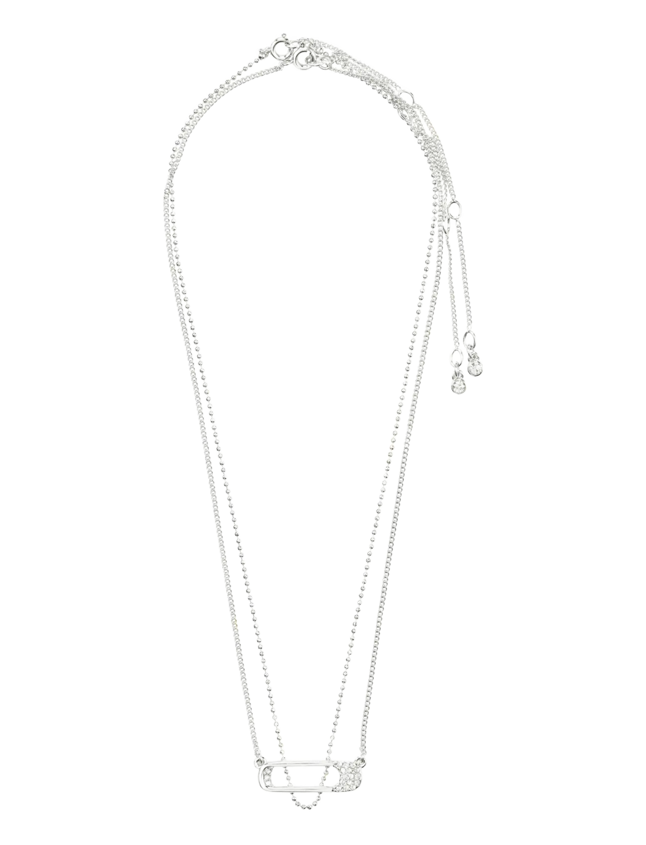 Pilgrim - INSTANT necklace, 2-in-1 set, silver-plated - keðjuhálsmen - silver plated - 2