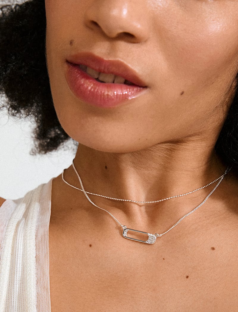 Pilgrim - INSTANT necklace, 2-in-1 set, silver-plated - chain necklaces - silver plated - 4