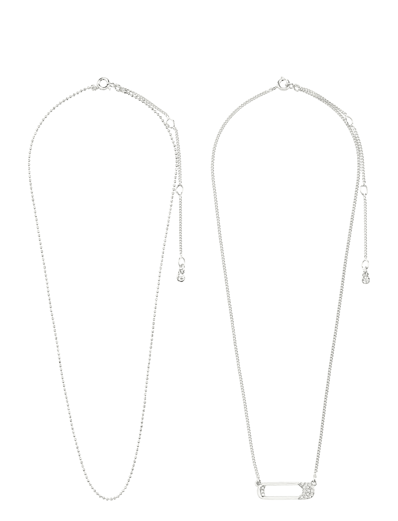 Pilgrim - INSTANT necklace, 2-in-1 set, silver-plated - chain necklaces - silver plated - 3
