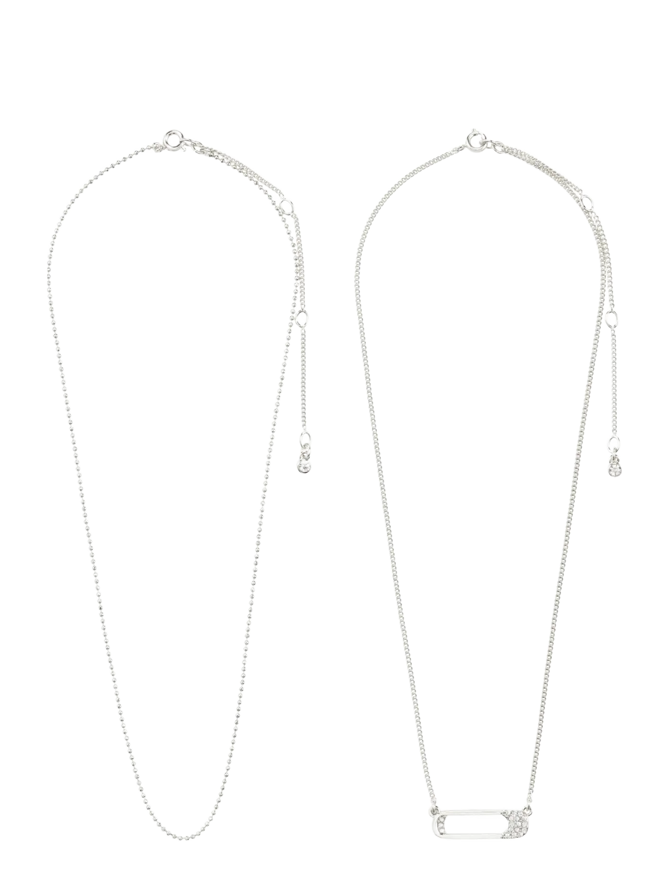 Pilgrim - INSTANT necklace, 2-in-1 set, silver-plated - keðjuhálsmen - silver plated - 3