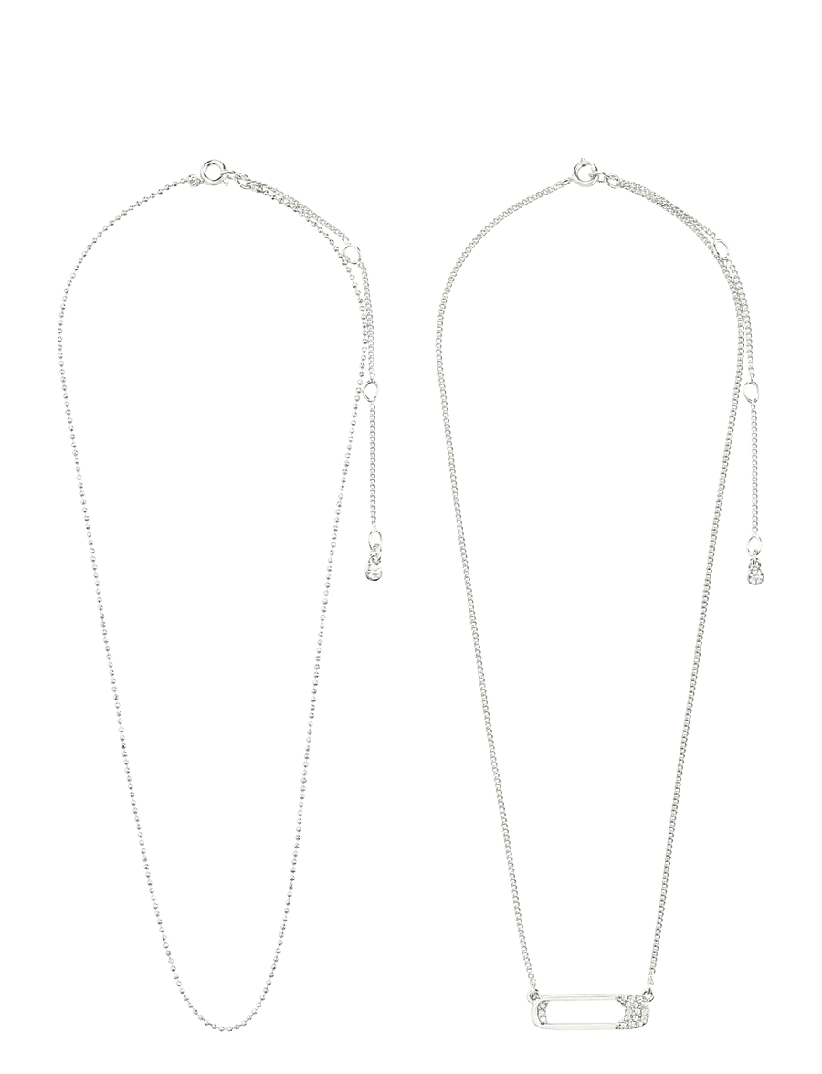 Pilgrim - INSTANT necklace, 2-in-1 set, silver-plated - keðjuhálsmen - silver plated - 3