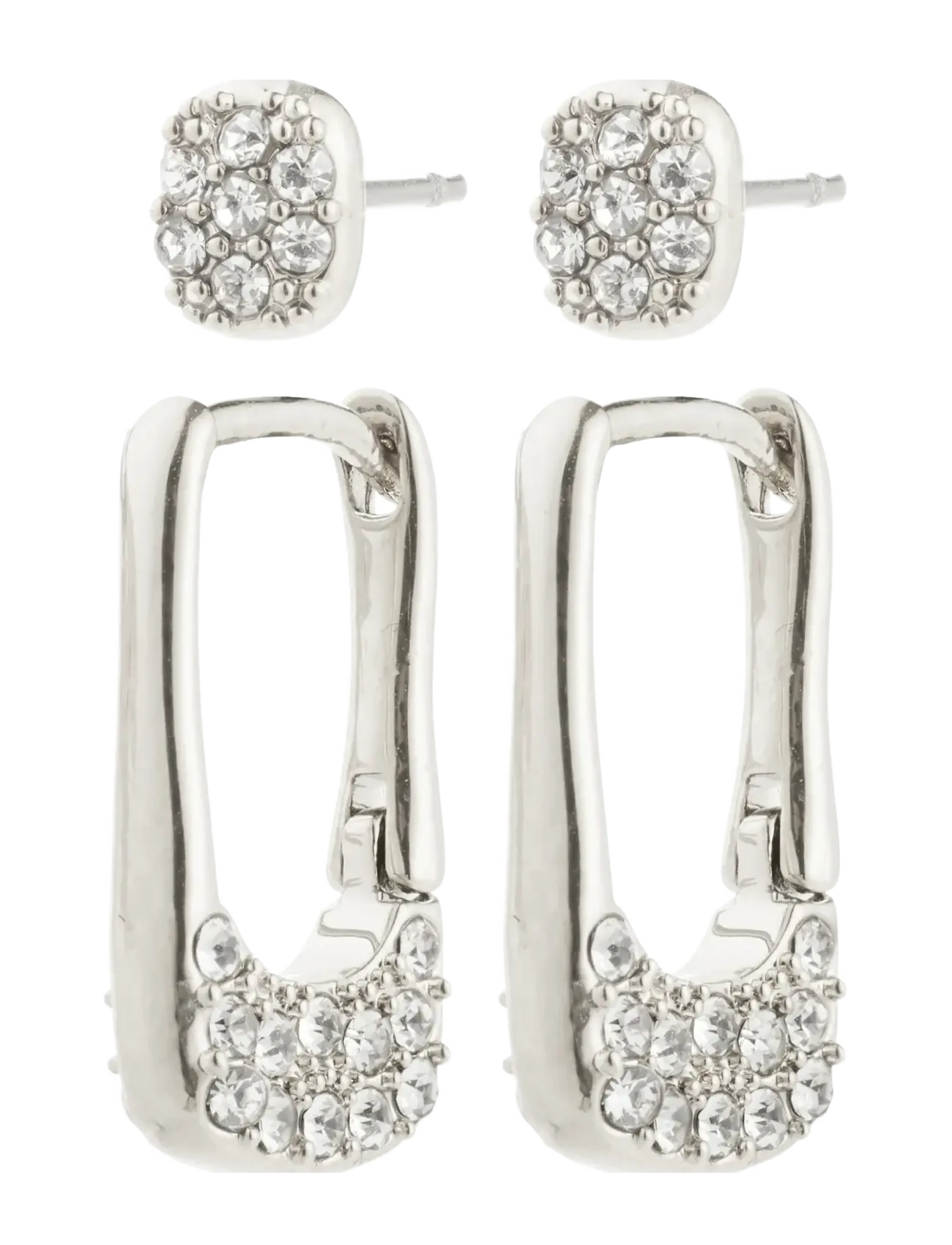 PILGRIM Instant Ohrringe 2-In-1 Set, Silber-Plated Silber - One Size - Damen