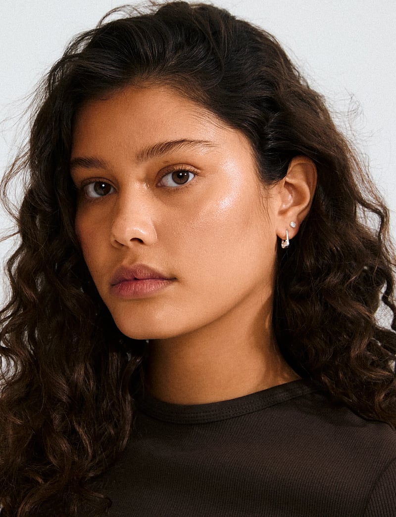 Pilgrim - INSTANT earrings 2-in-1 set, silver-plated - creoler & hoops - silver plated - 2