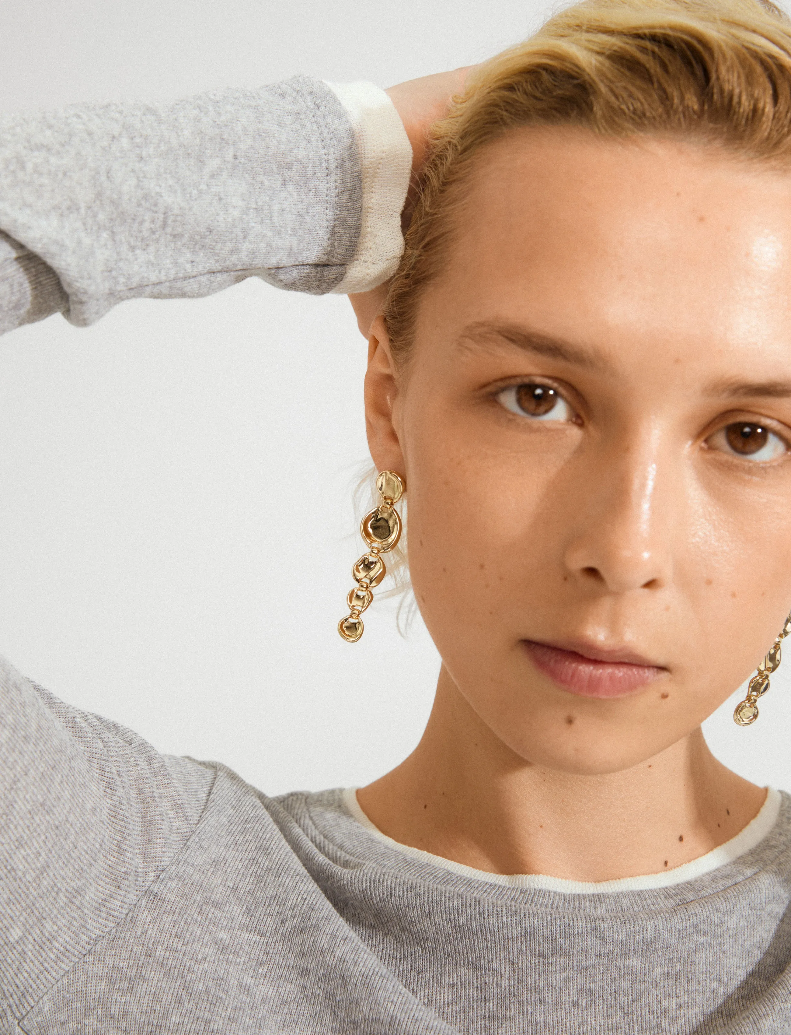 Pilgrim Sparkle Earrings Gold-Plated, Hængeøreringe, Guld, Str: ONE SIZE