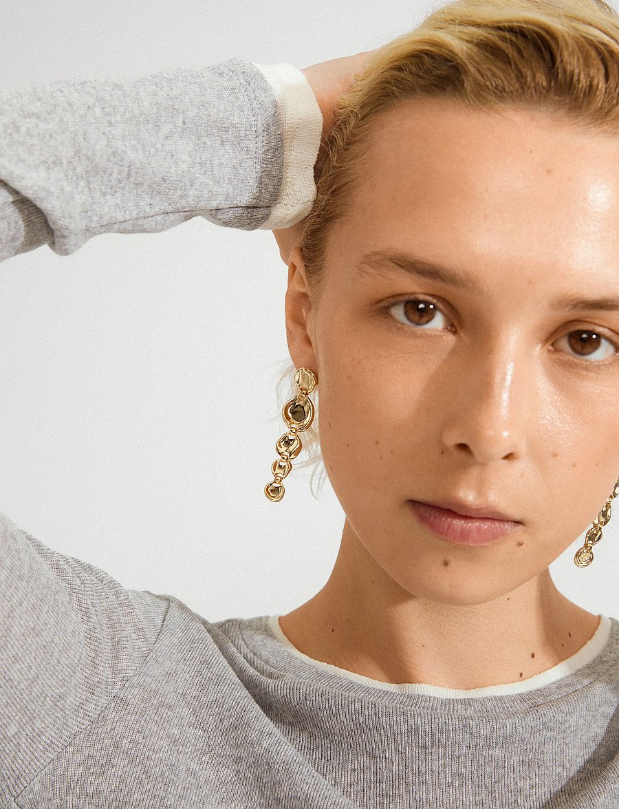 Pilgrim - SPARKLE earrings gold-plated - hengende øredobber - gold plated - 0
