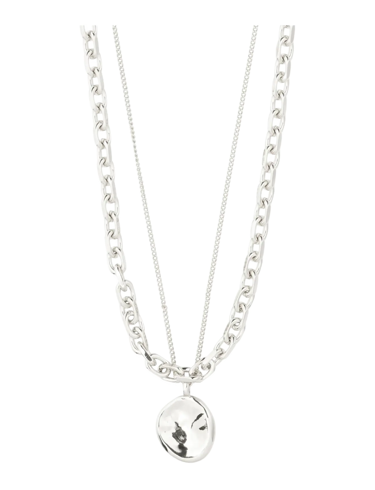 Pilgrim SPARKLE necklace 2-in-1 set, silver-plated - Pilgrim - SILVER PLATED / silver