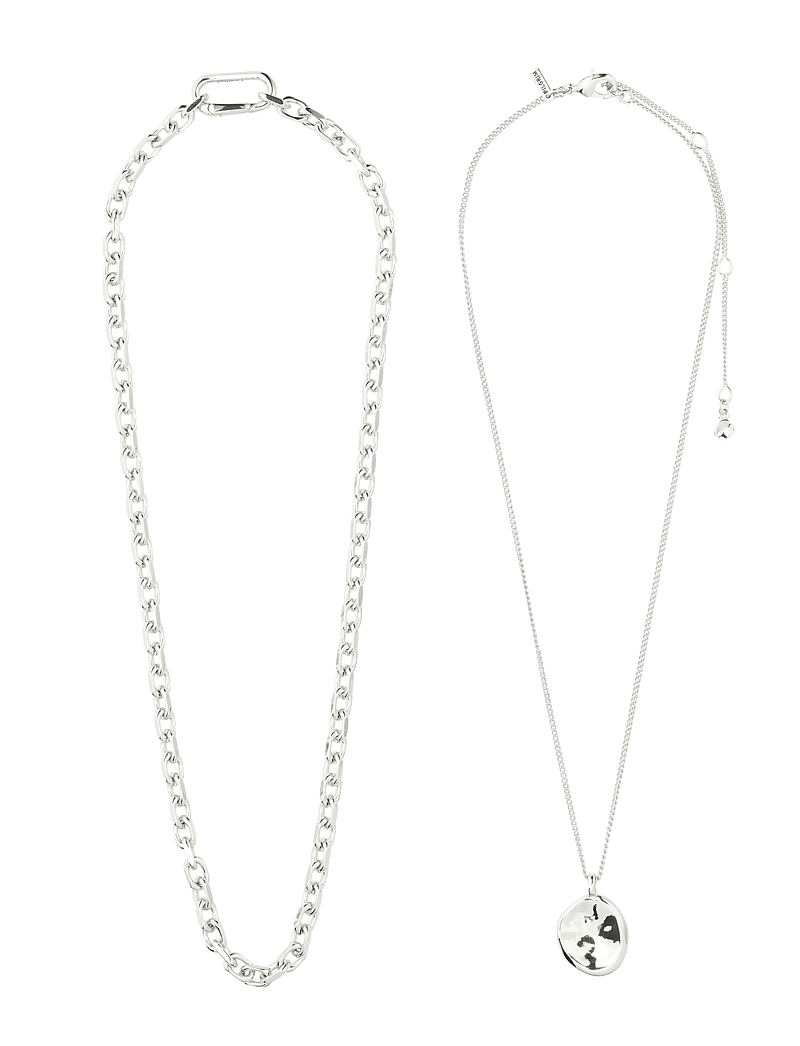 Pilgrim - SPARKLE necklace 2-in-1 set, silver-plated - konfirmation - silver plated - 3