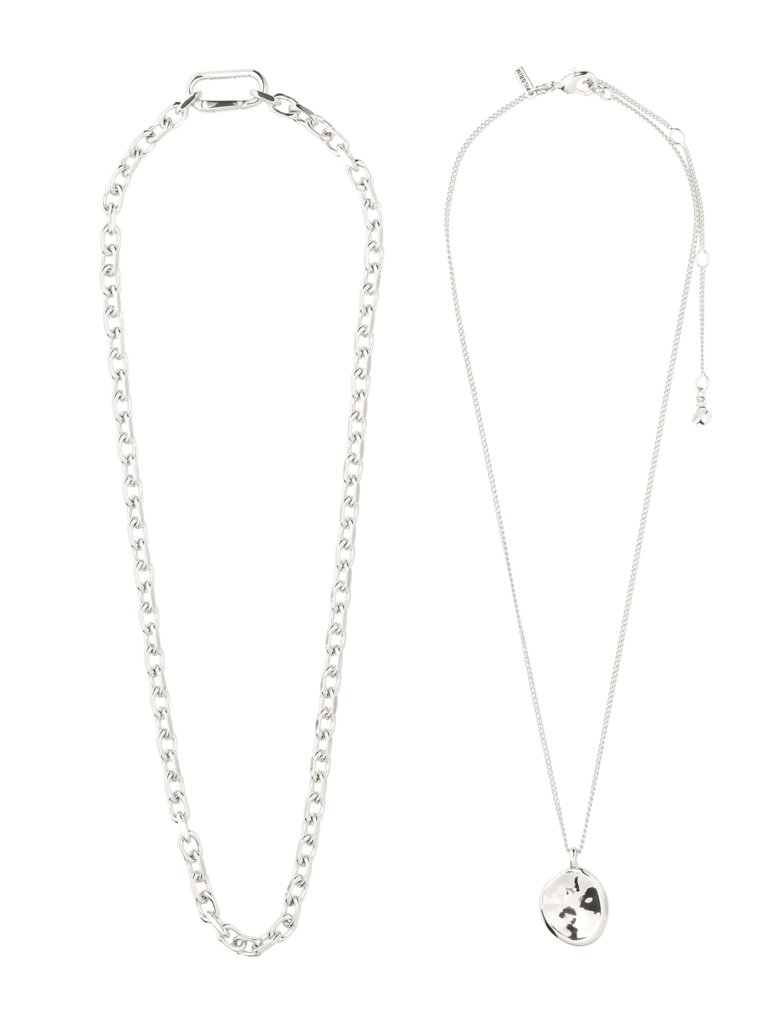 Pilgrim - SPARKLE necklace 2-in-1 set, silver-plated - silver plated - 3