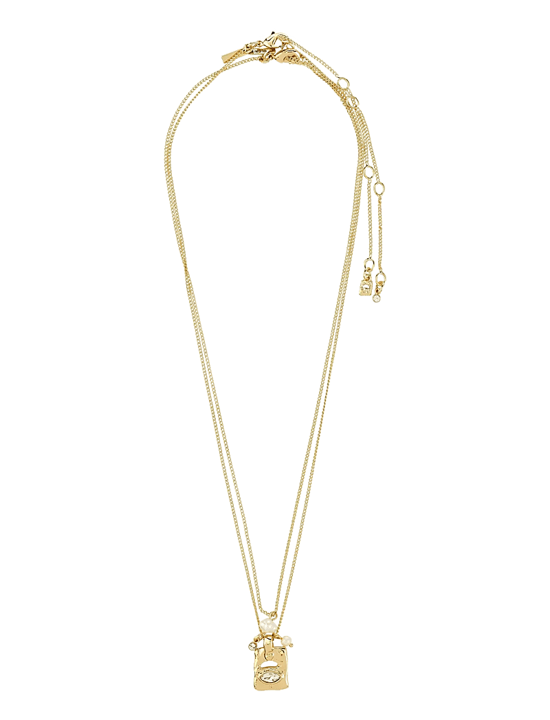 Pilgrim - FIRE necklace 2-in-1 set, gold-plated - pärlhalsband - gold plated - 2