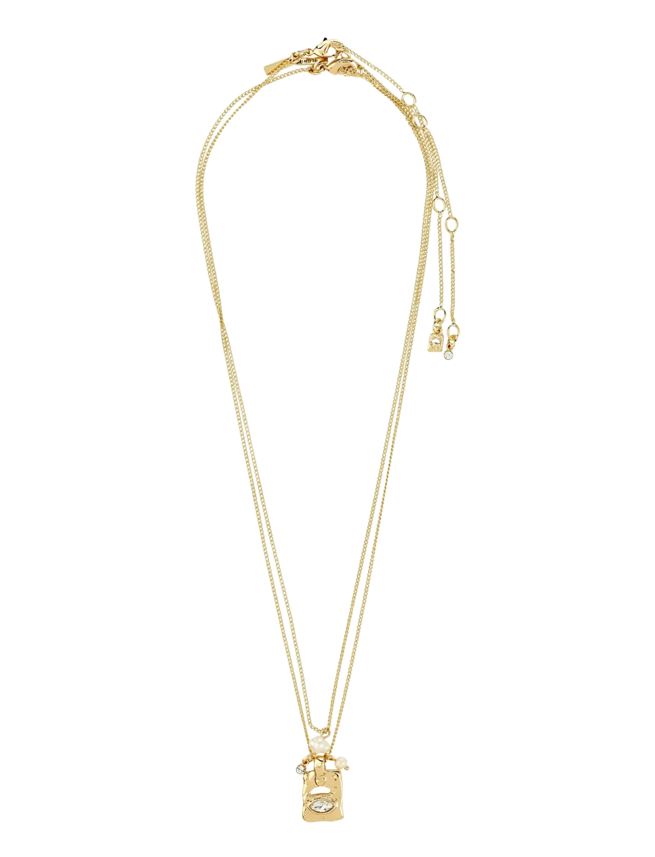 Pilgrim - FIRE necklace 2-in-1 set, gold-plated - perlenketten - gold plated - 2